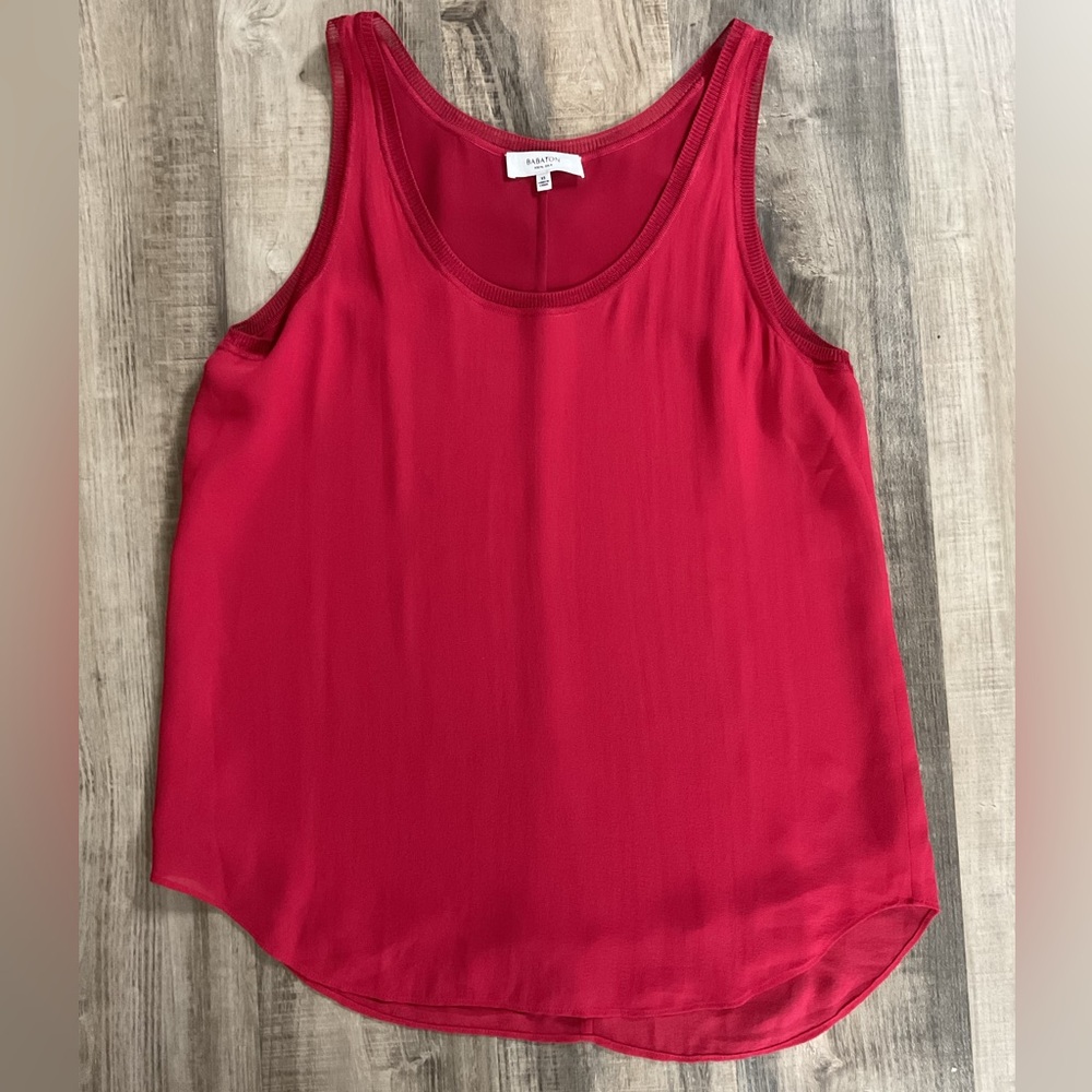 Aritzia Babaton 💯% Silk Red Blouse liev Tank Top size XS
